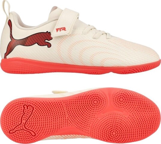 PUMA Future 9 Play Borrelås IT The Arrival Sukkermandel/PUMA White/Ultra Red/PUMA Svart Barn Innendørs (IC) størrelse 35½