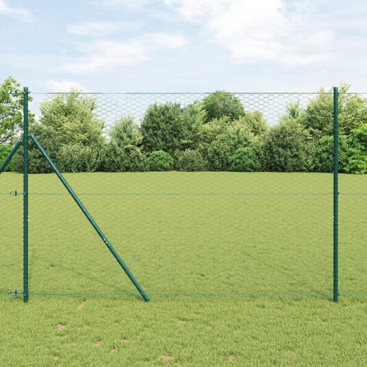 Gjerde med innlegg. grønn 1.5 x 100 m PVC belagt stål