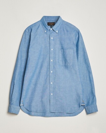 BEAMS PLUS Chambray Button Down Shirt Blue