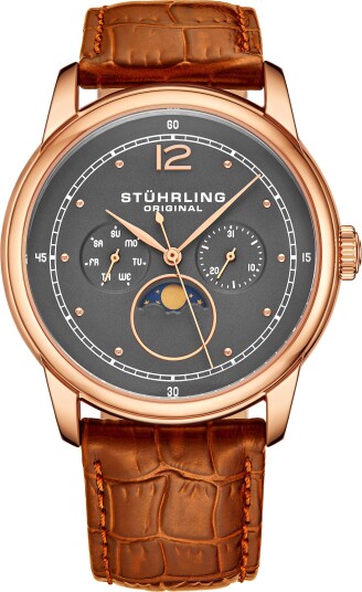 Stührling Original Herreklokke 898.04 Symphony Grå/Lær Ø39 mm Stührling Original Herreklokke 898.04 Symphony Grå/Lær Ø39 mm