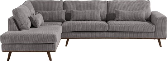 Copenhagen 4 seters Venstrevendt L formet Sjeselongsofa i Manchester Mørk grå