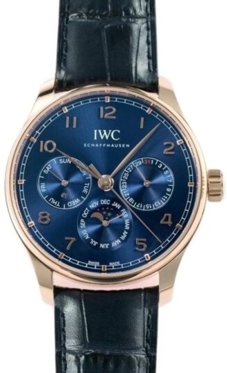 IWC Herreklokke IW344205 Portugieser Blå/Lær Ø42.4 mm