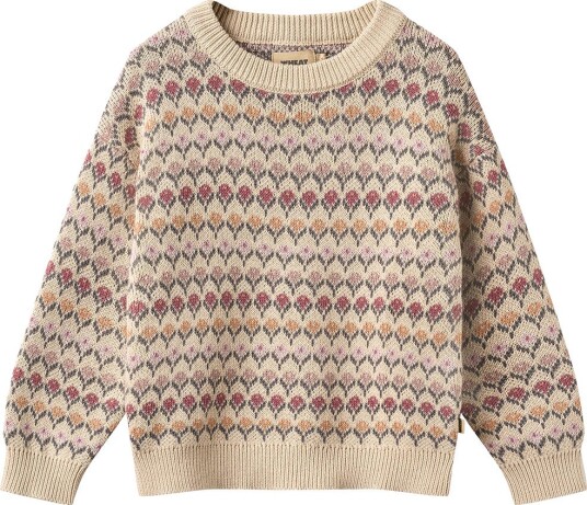 Wheat Genser   Strikk   Harlow   Offwhite   Wheat   6 år (116)   Genser Beige Grønn Gul Rosa