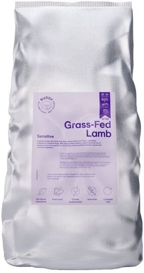 Buddy Petfoods Kornfritt Hundefôr med Lufttørket Lam 17 kg