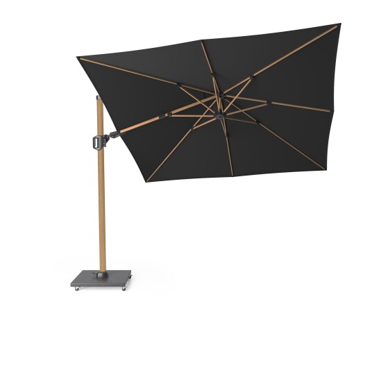 Platinum Sun & Shade Challenger T² parasoll Teaklook/faded black exkl. parasollfot 3 x 3 m Svart