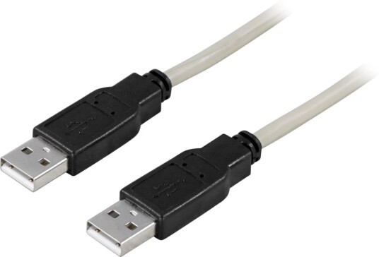 Deltaco USB-C kabel 2m med USB-A tilkoblinger Svart/Grey Deltaco USB-C kabel 2m med USB-A tilkoblinger Svart/Grey