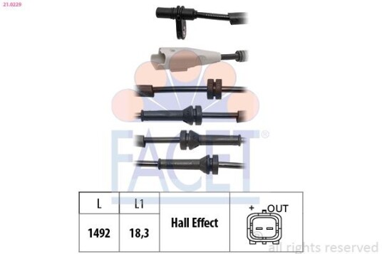 ABS sensor FACET 21.0229 ABS sensor FACET 21.0229