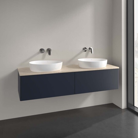 Villeroy & Boch Antao Servantskap med 2 skuffer 160x50x36 cm u/lys Blå Matt/Crème