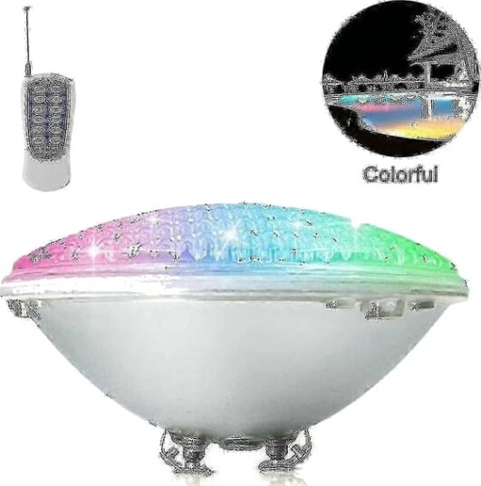 LED bassengbelysning 18W Par56 RGB bassenglys. Undervannsspotlight med fjernkontroll 12V AC / DC IP68 vanntett bassenglampe