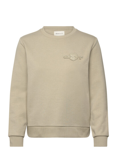 GANT Reg Tonal Shield C Neck Sweat Beige S GANT Reg Tonal Shield C Neck Sweat Beige S