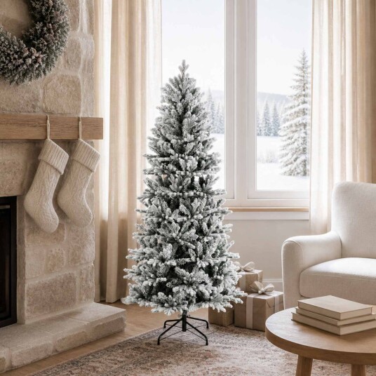 vidaXL Kunstig sammensatt juletre 150 cm PVC og PE Grønn og hvit