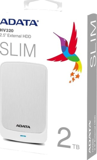 ADATA HV320 Ekstern Harddisk 2 TB USB 3.1 Hvit