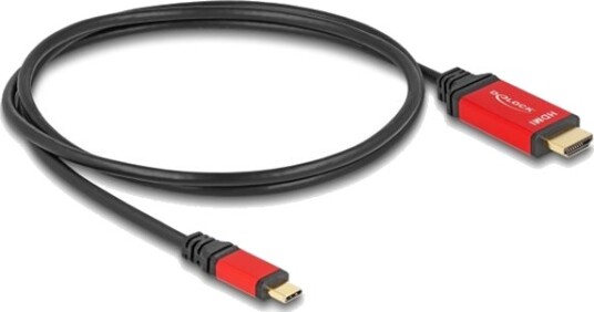 Delock Adapterkabel 24 Pin Usb C Hann Til Hdmi Hann 1 M Sort / Rød 8 K 60 Hz 7680 X 4320 Støtte Støtte For Dp Alt Modus Hdr10 Støtte