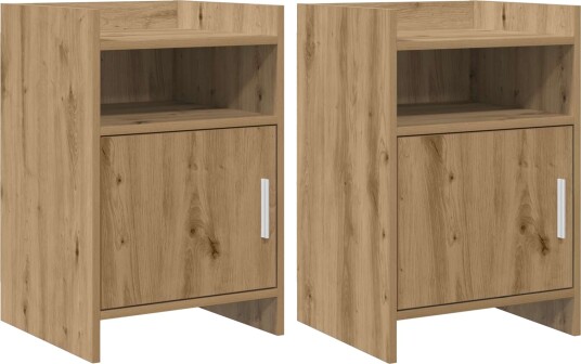 Nattbord 2 pcs Artisan eik 40 x 36 x 60 cm Konstruert tre