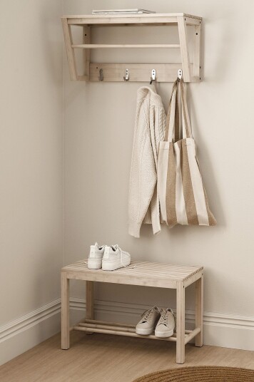 Ellos Home Benk / skohylle Stripe Beige