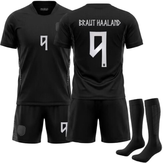 VM 2026 Norge Bortestill Fotball Hjemmedrakt Barn Trøye+shorts Nr.9 Haaland