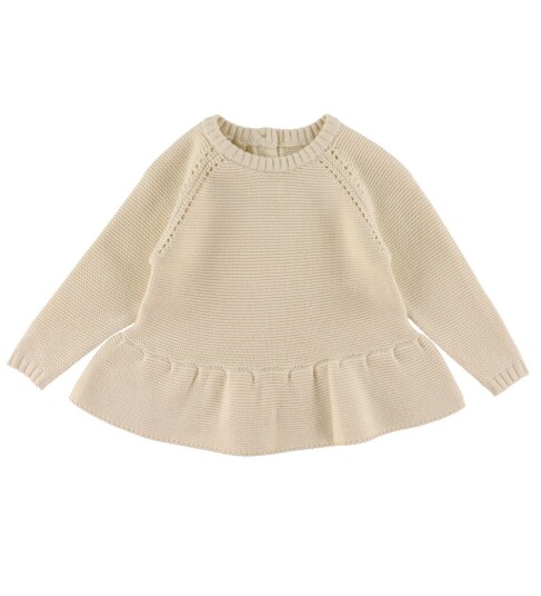 Copenhagen Colors Knitted Pullover W. Frill Cream 110