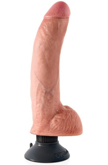 King Cock Vibrating Cock With Balls Flesh 23 cm