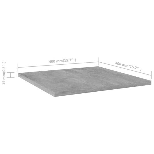 Hylleplater 4 stk betonggrå 40x40x1,5 cm sponplate 8720286244319 Hylleplater 4 stk betonggrå 40x40x1,5 cm sponplate 8720286244319
