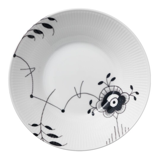 Royal Copenhagen Sort Mega Riflet dyp tallerken 24 cm