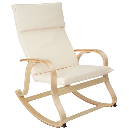 tectake Gyngestol i bjørk 150kg - beige