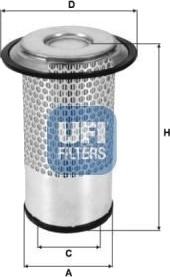 Luftfilter UFI 27.555.00 Luftfilter UFI 27.555.00