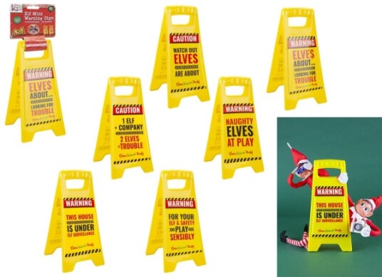 Elves Behavin" Badley Elf Slogans Warning Sign 6 Asst.