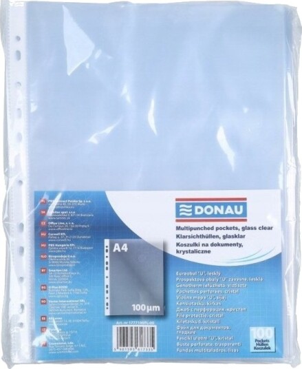 Donau Dokumentlommer Donau Pp A4 Krystall 100 Mikron 100 Stk Donau Dokumentlommer Donau Pp A4 Krystall 100 Mikron 100 Stk