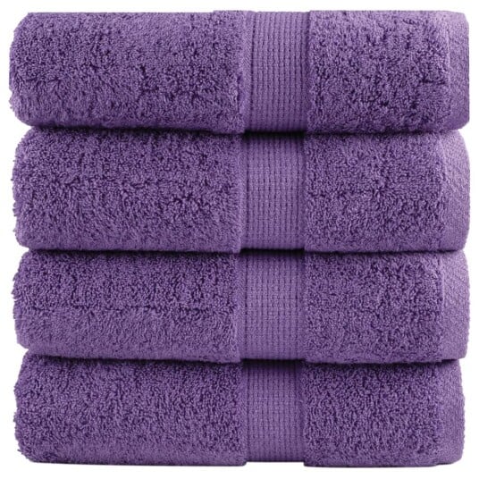  Premium vaskehåndklær SOLUND 4 stk lilla 30x30 cm 600 gsm