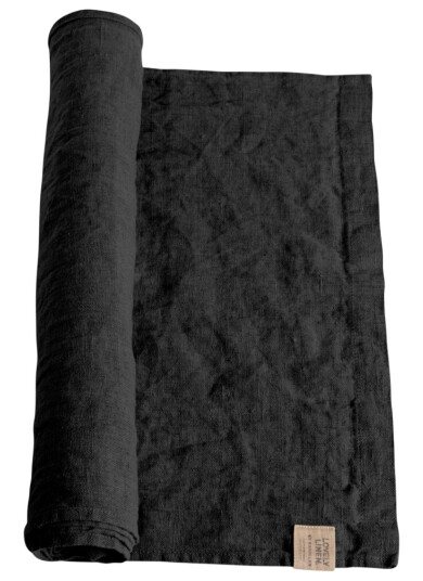 Lovely Linen løper 47x150 cm mørk grå