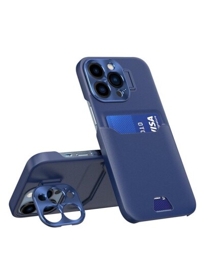 Hurtel Leather Stand Case for Samsung Galaxy S23 Cover Card Wallet with Stand Blue