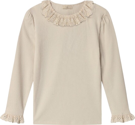 Fliink Genser   Rib/Modal   Kenna Lace   Sandskall   Fliink   116   Genser Beige Hvit