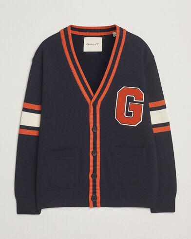GANT G-Badge Knitted Cardigan Evening Blue GANT G-Badge Knitted Cardigan Evening Blue