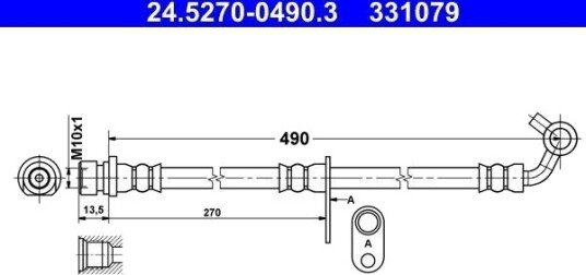 ATE 24.5270 0490.3 Bremseslange