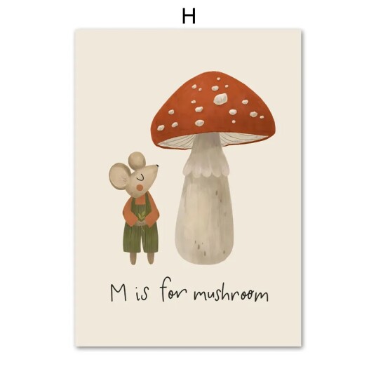 Plakat M is for mushroom Plakat M is for mushroom