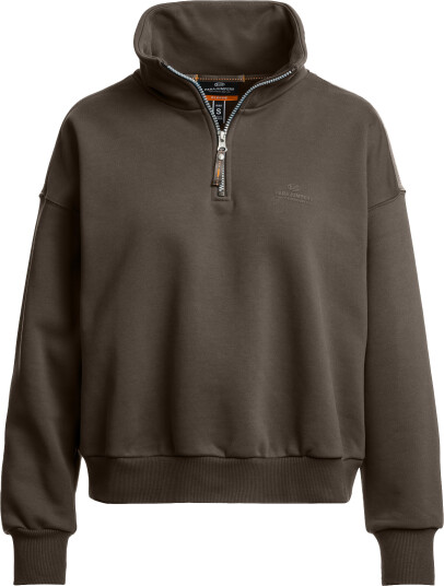 Parajumpers Women's Zendaya Half Zip Sweat Earth Brown S Parajumpers Women's Zendaya Half Zip Sweat Earth Brown S