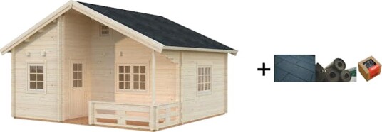 Hytte Palmako Emily 40,1+5,2 m2 med Shingel Papp og Spiker