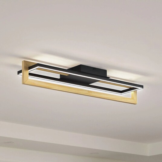 Lindby LED-taklampe Holamu 80 cm av tre Lindby LED-taklampe Holamu 80 cm av tre