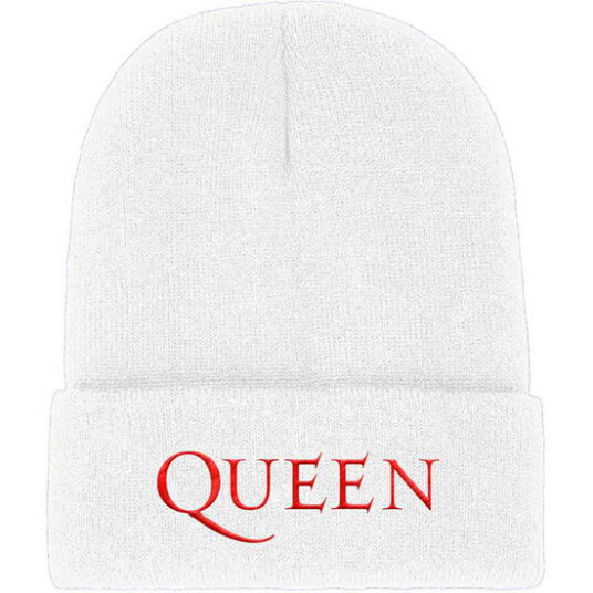 Queen Queen Unisex Beanie Hat: Logo White Queen Queen Unisex Beanie Hat: Logo White