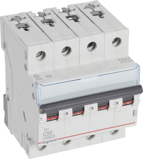 Legrand TX³ MCB automatsikring C50 4P 4M 10/10KA Legrand TX³ MCB automatsikring C50 4P 4M 10/10KA
