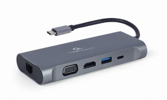 Gembird USB-C Dokkestasjon med HDMI og VGA - Svart Gembird USB-C Dokkestasjon med HDMI og VGA - Svart
