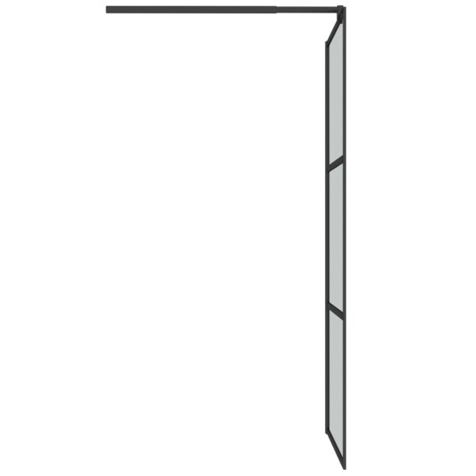 vidaXL Dusjvegg 90x195 cm mørkt ESG-GLASS SVART