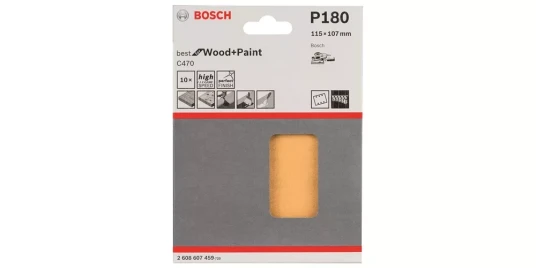 Bosch Slipeblad Borrelås 115x107mm K180 Bosch Slipeblad Borrelås 115x107mm K180