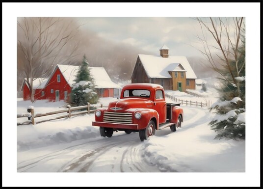 Christmas Truck Poster Plakat / 70x100cm