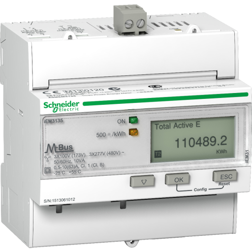 Schneider Electric Kwh meter 63a 3p+n 63a mbus mid (3606480616471)