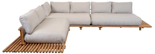 Cane-line Sticks hjørnesofa Teak/sand 3 2-seters moduler Beige