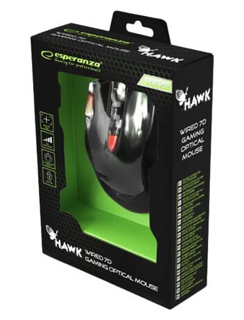 Extreme Mx401 Hawk - Mus - Høyrehendt - Optisk - 7 Knapper - Kablet - Usb - Svartrød