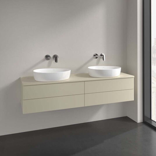 Villeroy & Boch Antao Servantskap med 4 skuffer 160x50x36 cm m/lys Grå Matt Villeroy & Boch Antao Servantskap med 4 skuffer 160x50x36 cm m/lys Grå Matt