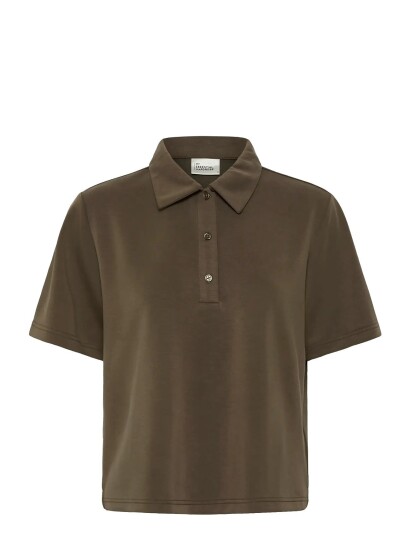 My Essential Wardrobe Mwhelle Polo Tee   Brown   XL