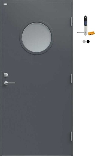 Ytterdør Diplomat Rose Klart Glass med Yale Doorman Classic Home